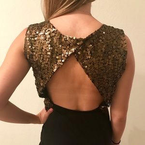 SILENCE + NOISE sequin backless top